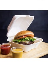 500 Pack Bagasse Burger Boxes