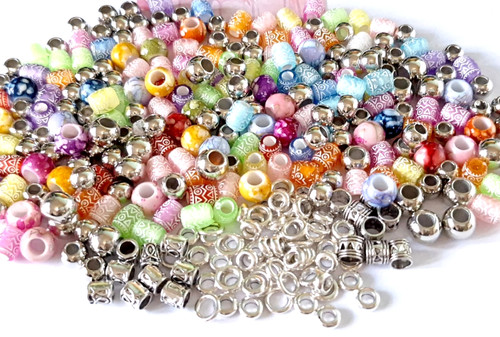 Large hole frosted beads - large,