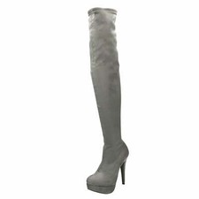 Ladies Grey Boots High Heel