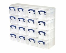 Really Useful Box Plastic Storage Organiser With 16 X 0.3 Litre Boxes