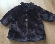 Gorgeous Black Faux Fur Girls Coat Age 2 Years - Christmas Winter Season