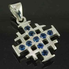 Purple Jerusalem Cross Silver