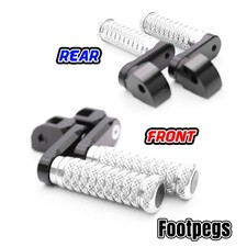 For Buell M2 Cyclone All Year  40mm Lower Front Rear Foot Pegs Set Silver