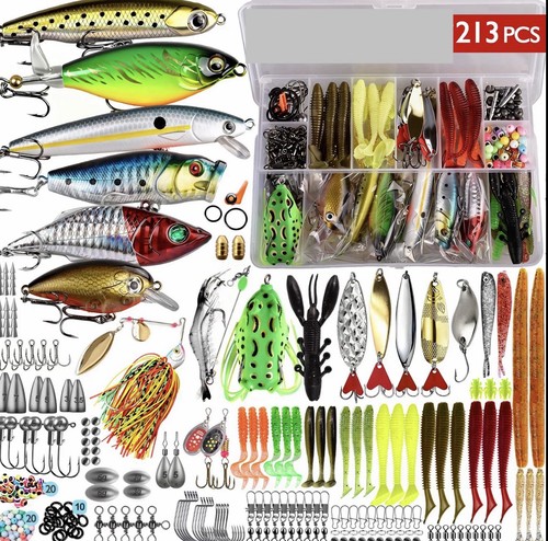 213 pcs fishing lures tackle - fishing,