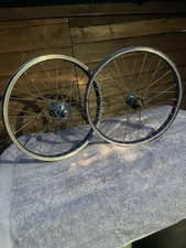 Araya 20” Old School Bmx Wheel Set Blue Rims Suntour/Shimano Hubs Used Wheels