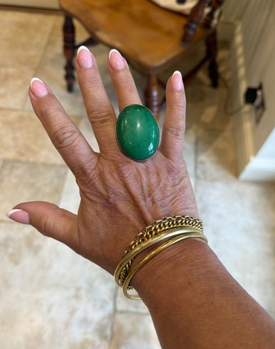 Large green agate - green, statement