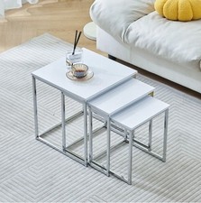 Nest of Tables Set of 3 White
