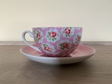 CATH KIDSTON PINK FLOWER / FLORAL / ROSE TEA CUP & SAUCER