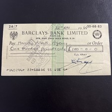 Charlie Kray’s used cheque signed by charlie