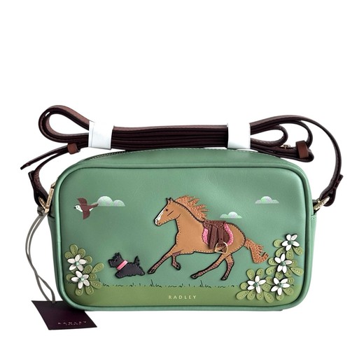 Radley handbag green leather - radley,