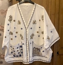 Zara White Embroidered Shirt