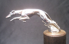 SUPERB 1990s GREYHOUND CAR RADIATOR CAP MASCOT~LEJEUNE RUNNING DOG HOOD ORNAMENT