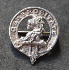 Vintage small Thomas Ebbutt hallmarked silver Nicolson family clan badge brooch