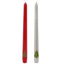 25cm Christmas Advent Candle with Countdown Numbers and Christmas Tree Image
