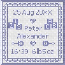 Cross stitch birth sampler kit - stitch,