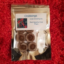 Red Apache Chilli, Chilli Grow Kit! 6, Seeds! From Chillikings!