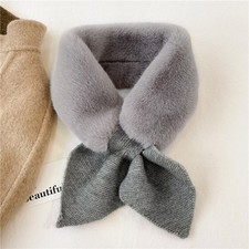 Women Plush Scarf Bow Faux Fur