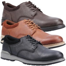 Mens Hush Puppies Dylan Casual Derby Lace Up Smart Leather Shoes Sizes 7 to 12