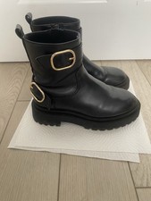 Zara Girls Black Boots Size 1 EU 33
