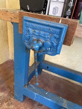 Rare Antique Collectible The Twentieth Century Vice With Wooden Bench