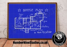 Home Alone House Battle Plans BLUEPRINT Illustration, High quality, Signed.