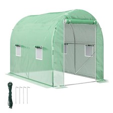 Outsunny Greenhouse Polytunnel Walk-in Grow Plant Steel 3 x 2 m Outdoor, Green