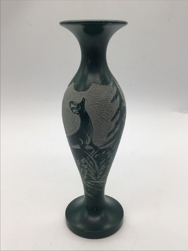 Carved stone bud vase - carved, animal