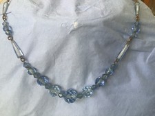 Vintage Edwardian? Blue Czech Glass Necklace