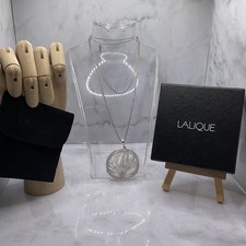 Lalique Fleur de Neige Snowdrops Pendant Clear Crystal Silver  RRP £352. Boxed.