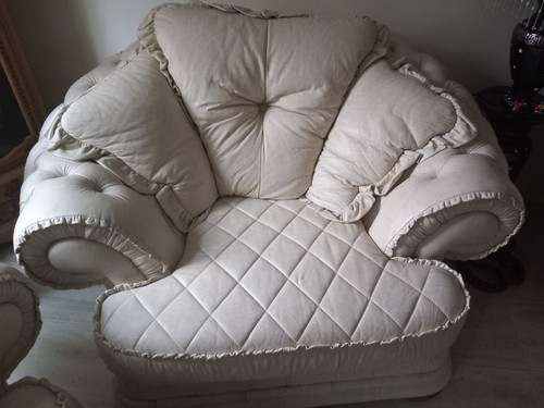 Italian leather sofa cream