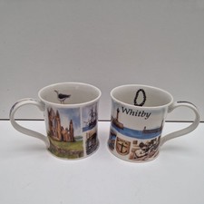 Dunoon "Scenic Whitby" / "Working Whitby" Fine Stoneware Mugs Made In England 