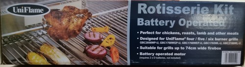 New uniflame bbq rotisserie - new,