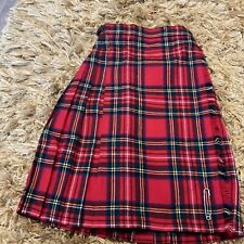 Vintage James Pringle Weavers Red Tartan Kilt Age 10