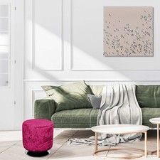 Velvet Foot Stool Fuchsia
