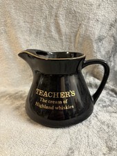 Vintage Teachers whisky water jug by Wade England. Black porcelain