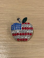 American Flag Apple Pin Brooch