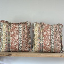 Vintage Cushions X3 In Warwick Fabrics Linen St George Design, cottagecore. 
