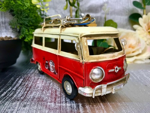 Vintage camper van metal model - vintage,