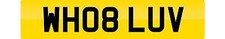 PRIVATE NUMBER PLATE WH08 LUV