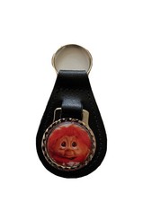 BLACK  LEATHER KEYRING/ FOB