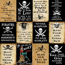 Multi-Listing Pirates metal plaques signs posters nautical skull and crossbones