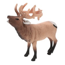  1pc Red Deer Model Static Solid Animal Craft Statue Desktop Ornament for Home