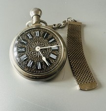 Vintage Westclox Open Face Silver Black Dial Mechanical GWO USA Pocket Watch