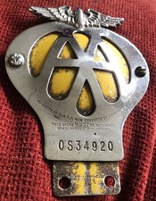 Vintage Chrome AA Car Badge OS34920