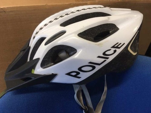 Cycle helmet police marked - cycle, helmet,