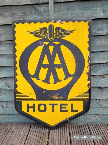 Genuine hotel enamel sign - genuine,