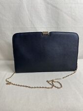 Primark Black Silver Glitter Clutch Handbag Gold Shoulder Strap Rectangle Purse