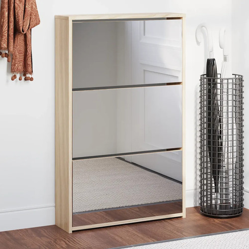 Shoe cabinet oak engineered - cabinet,
