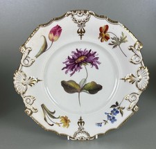 Machin c1825 Dessert Plate. Antique English Porcelain. Dropped Shell Shape 763