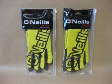 2 Pairs Men's O'Neills Solo Gaelic Gloves ~ Large ~ Yellow / Black